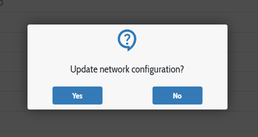 Ethernet configuration confirm
