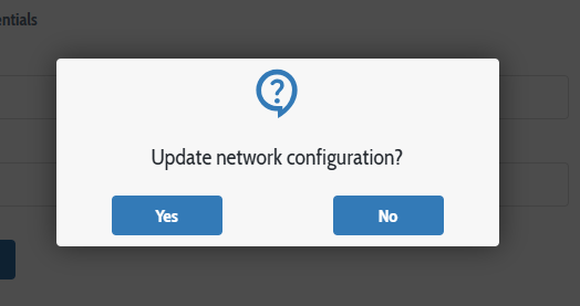 LTE configuration confirm