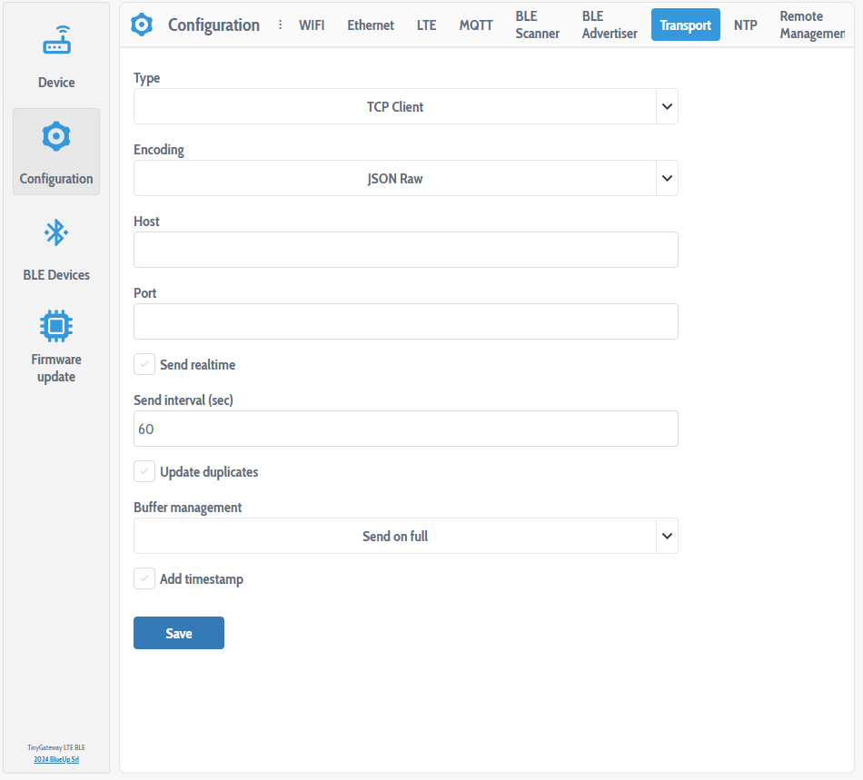 TCP Client Transport