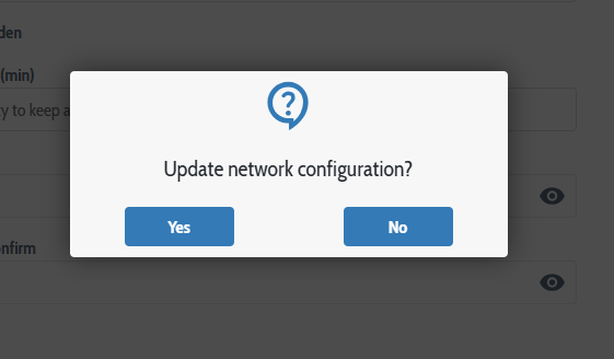 WiFi AP configuration confirm