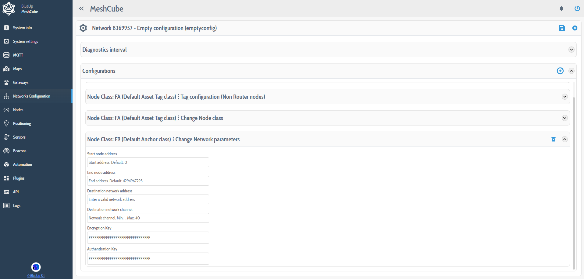 Change network parameters