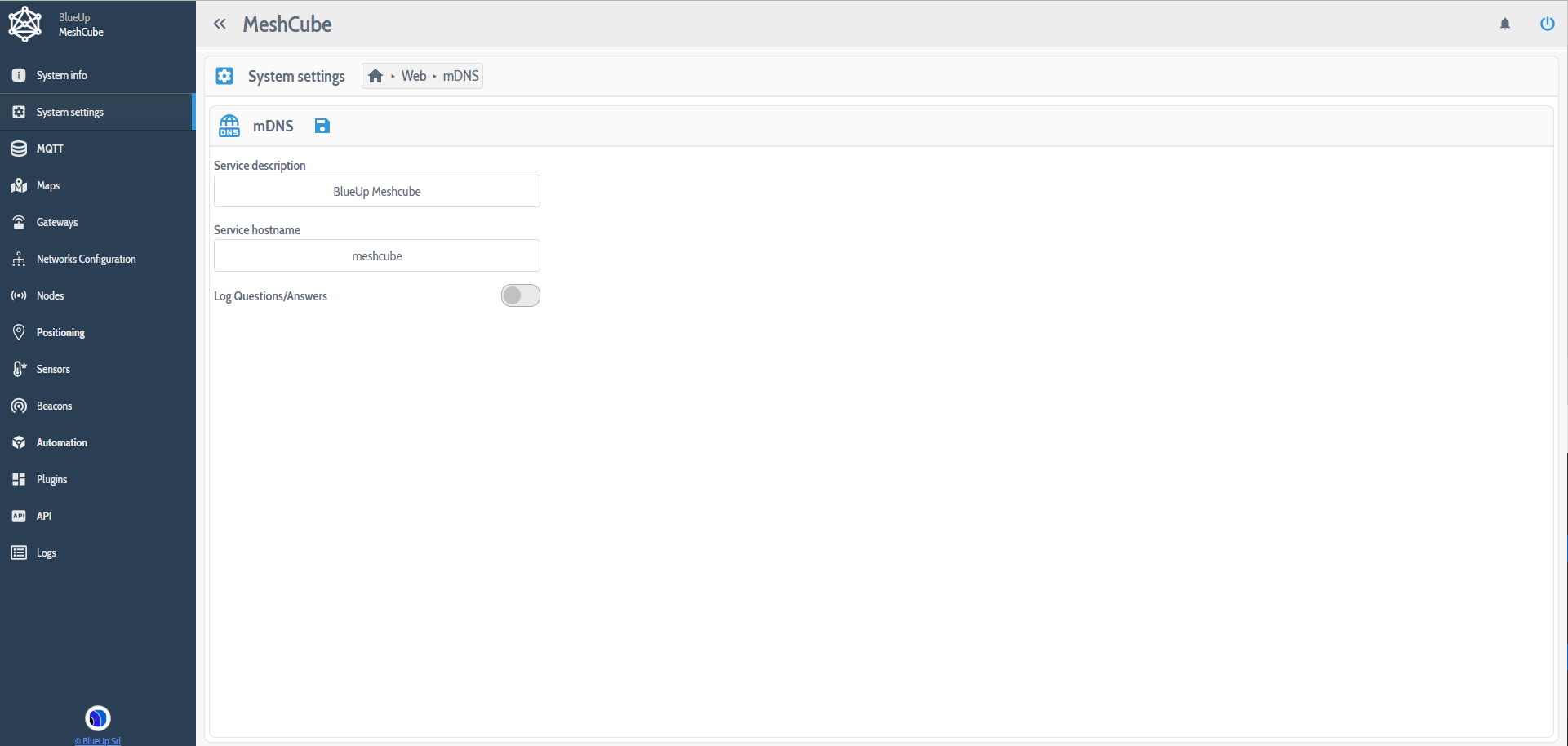 System settings - mDNS