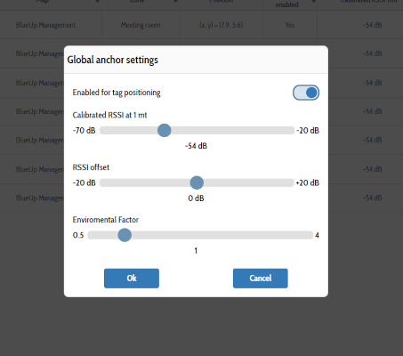 Positioning settings