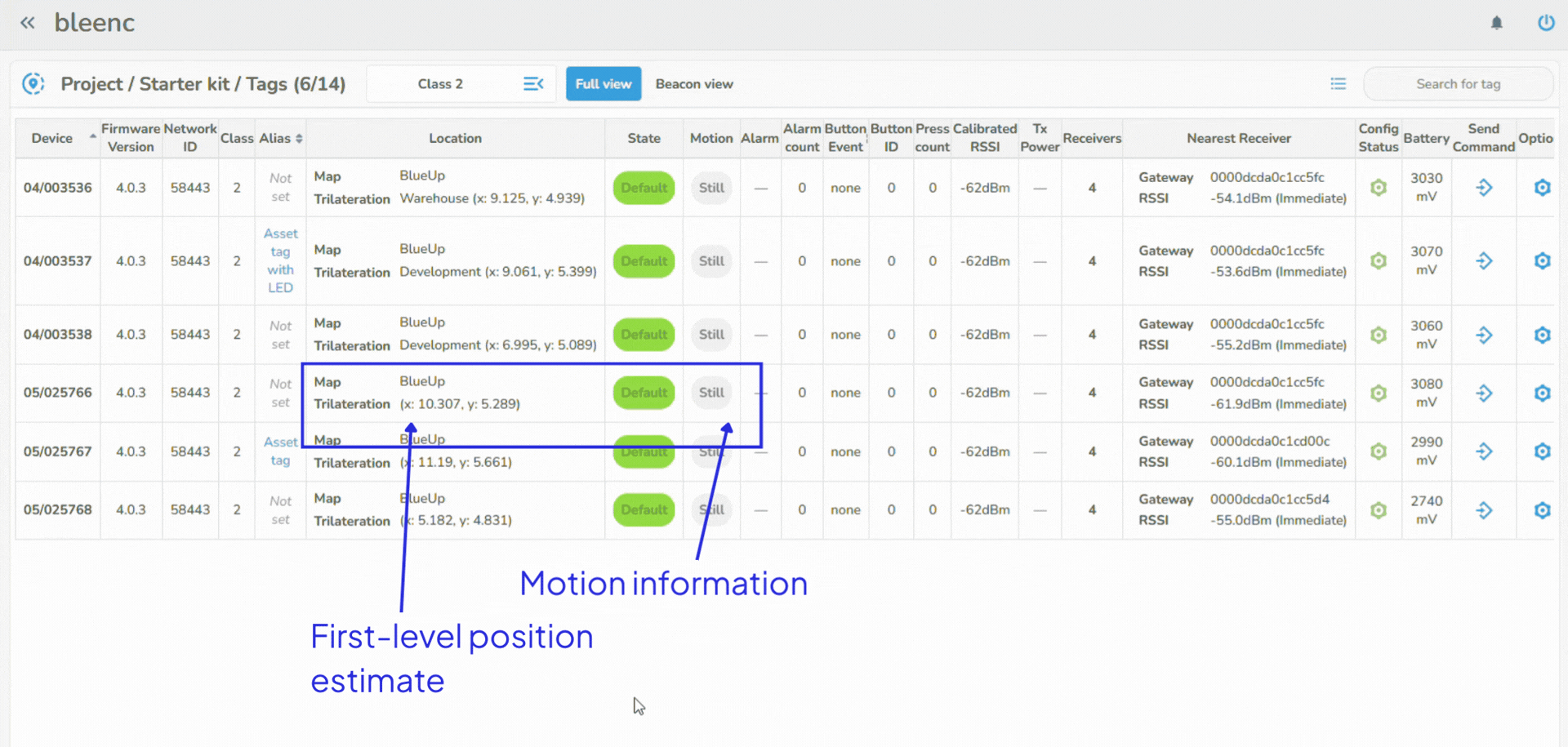 Asset tracking Web UI