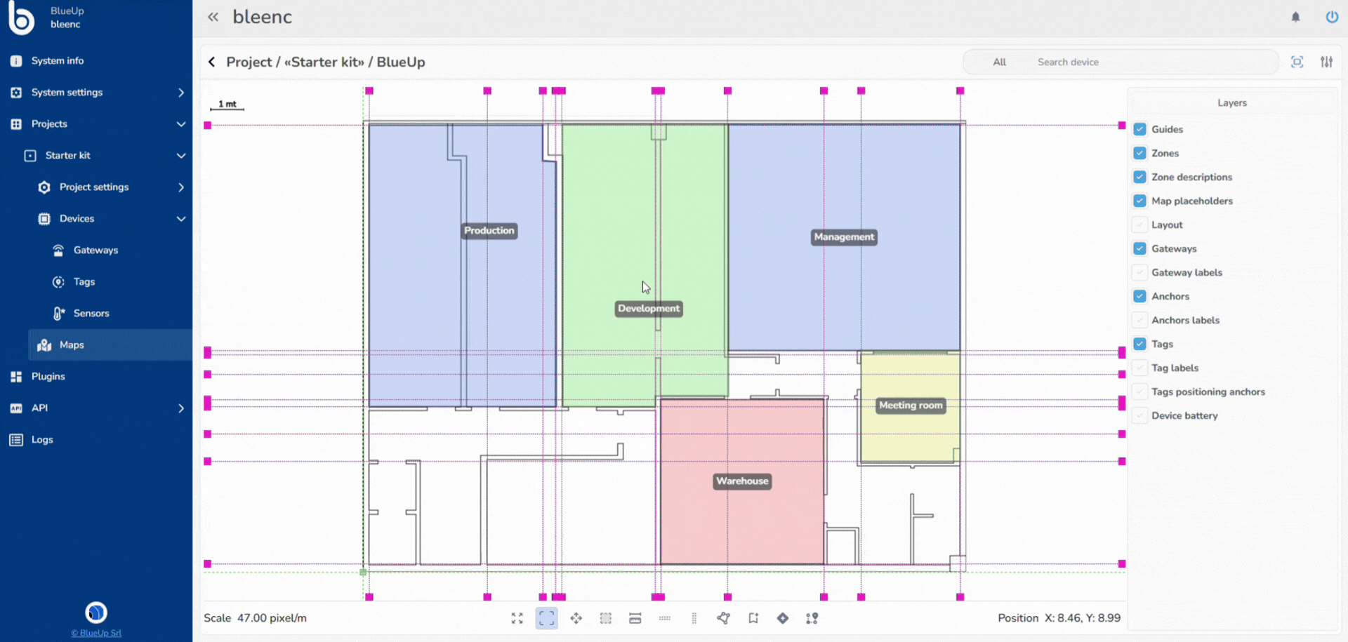 Place devices on map