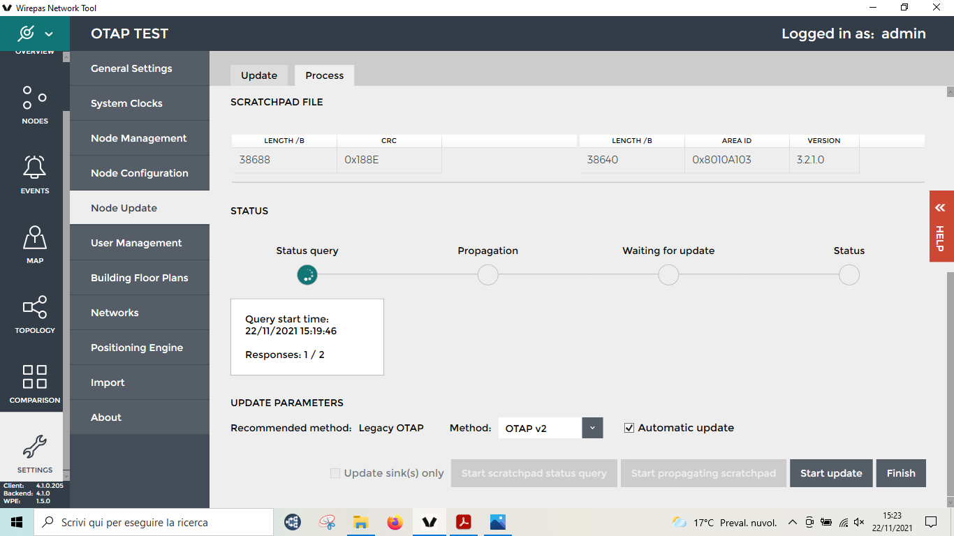 Start update