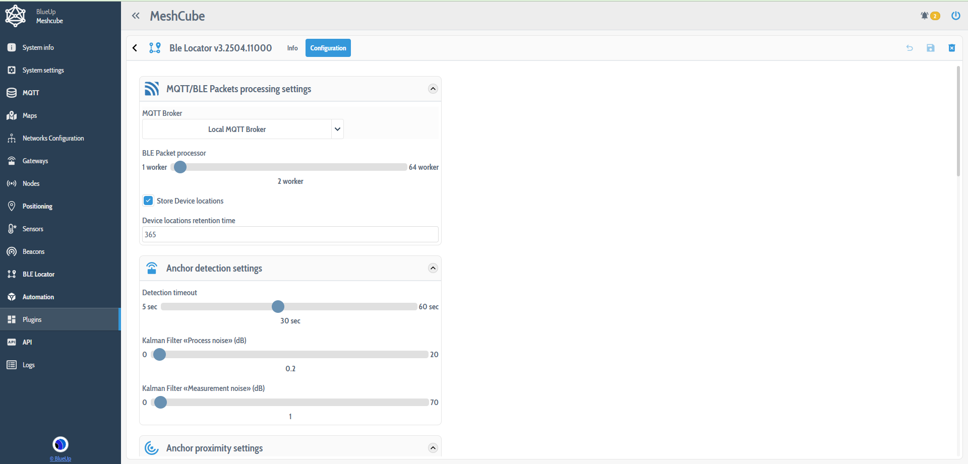 Plugin configuration